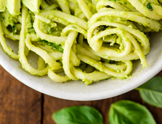 Pasta al guacamole