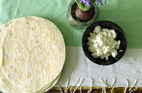 tortillas e formaggio